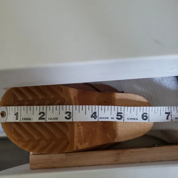 Danish Traditions Tan Brown Leather Wood Clogs Kids Child Size 8 Danish Size 24 - Picture 7 of 8